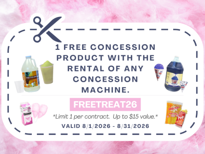 free party rental concession product coupon