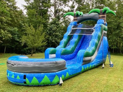 15' Blue Rush Inflatable Water Slide - Wet or Dry Slide - Cincinnati, Ohio