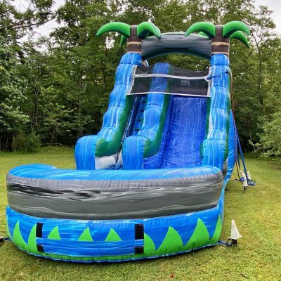 15' Blue rush Inflatable Water Slide - Wet or Dry Slide - Cincinnati, Ohio
