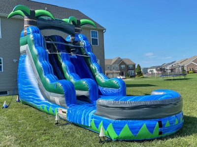 15' Blue rush Inflatable Water Slide - Wet or Dry Slide - Cincinnati, Ohio