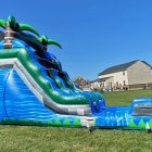 15' Blue rush Inflatable Water Slide - Wet or Dry Slide - Cincinnati, Ohio