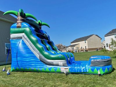 15' Blue rush Inflatable Water Slide - Wet or Dry Slide - Cincinnati, Ohio