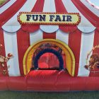 Circus Themed Preschool Inflatable Playland with Slide and Ball Pit Rental Cincinnati Ohio