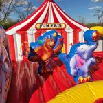 Circus Themed Preschool Inflatable Playland with Slide and Ball Pit Rental Cincinnati Ohio