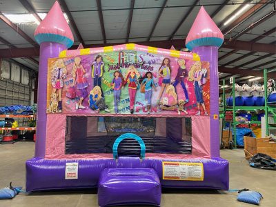 Girls Fun Barbie Themed Sparkle Castle Bounce House Rental Cincinnati Ohio