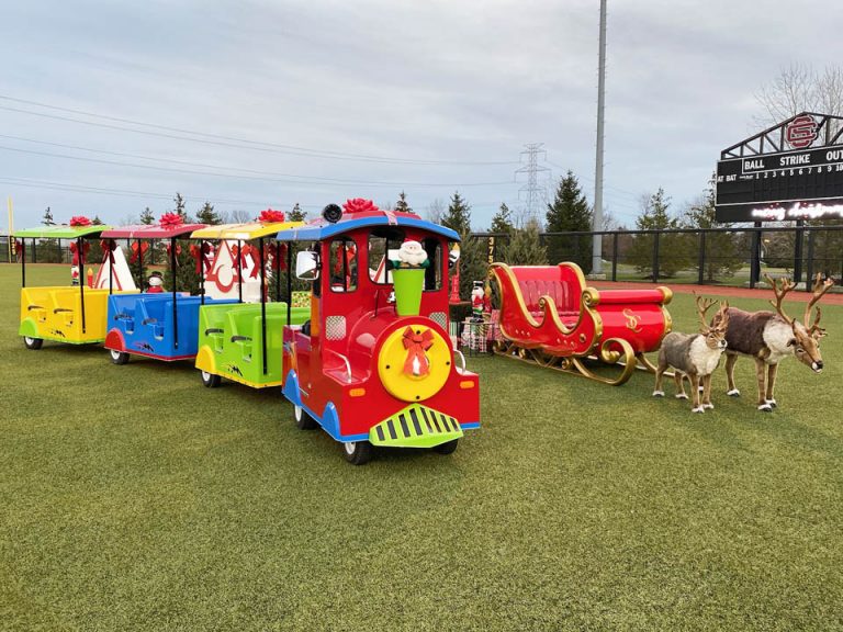 Party Train Rentals Holiday Trackless Train Rental with Engineer | Cincinnati A-1 Amusement ...