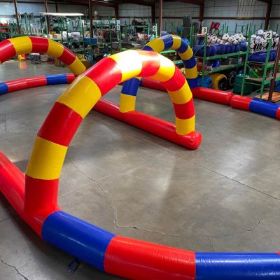 Inflatable Race Track for tricycles, toilet racers, big wheels rental cincinnati ohio