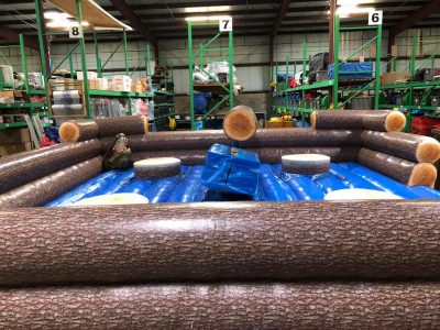 Inflatable Mechanical Redneck Log Slammer Wipeout Meltdown Rental Cincinnati Ohio
