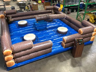 Inflatable Mechanical Redneck Log Slammer Wipeout Meltdown Rental Cincinnati Ohio
