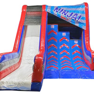 Inflatable Ninja Warrior Warped Wall with Slide Rental Cincinnati Ohio