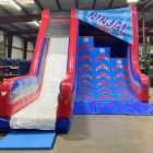Inflatable Ninja Warrior Warped Wall with Slide Rental Cincinnati Ohio