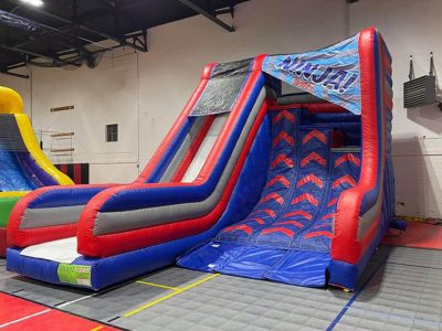 Inflatable Ninja Warrior Warped Wall with Slide Rental Cincinnati Ohio