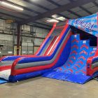 Inflatable Ninja Warrior Warped Wall with Slide Rental Cincinnati Ohio