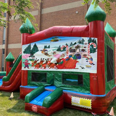 Christmas Santa Claus Playhouse Ruby Castle Inflatable Bounce House and Slide Combo Rental Cincinnati Ohio