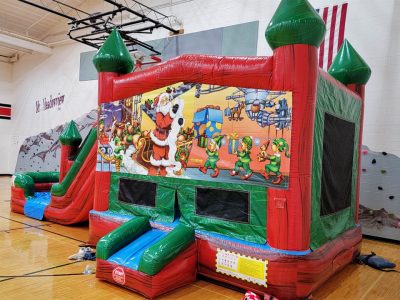 Santa Claus Christmas Theme Bounce House & Water Slide Inflatable Combo Rental Cincinnati Ohio