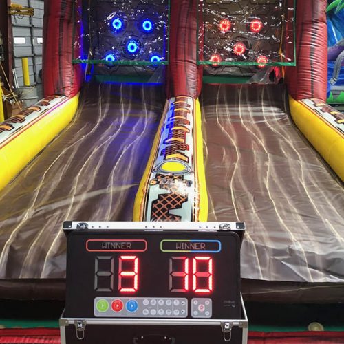 Skee Ball 2.0 with Scoring - 2 Player, 2 Lane Inflatable Arcade Game ...