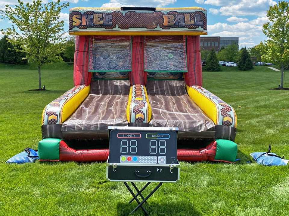 Skee Ball 2.0 with Scoring - 2 Player, 2 Lane Inflatable Arcade Game Rental, Cincinnati A-1 Amusement Party Rentals Inflatables Bouncehouse Games