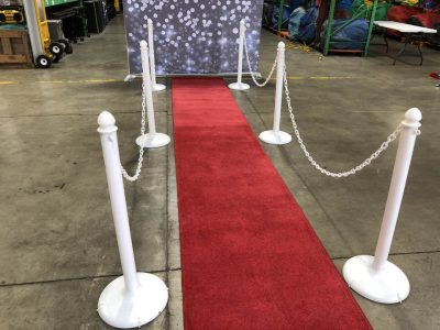 White Plastic Chain & Stanchion Post Rental Cincinnati Ohio