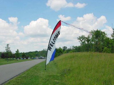 Wind Feather Sign - Welcome Rental Cincinnati Ohio