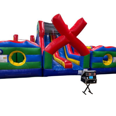 X Factor Inflatable Obstacle Course w/ Interactive Light Kit
