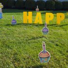 Yard Card - Birthday Cupcakes Lawn Greeting Rental Cincinnati Ohio