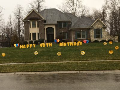 Happy Birthday Yard Card Smiley Faces Sign Rental Cincinnati Ohio