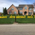 Happy Birthday Yard Card Smiley Faces Sign Rental Cincinnati Ohio