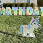 Rainbows & Unicorns Birthday Yard Cards & Signs Rentals Cincinnati Ohio