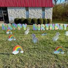 Rainbows & Unicorns Birthday Yard Cards & Signs Rentals Cincinnati Ohio