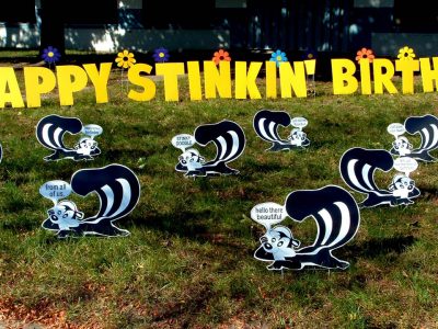 Birthday Skunks Yard Cards & Signs Rentals Cincinnati Ohio
