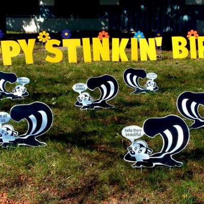 Birthday Skunks Yard Cards & Signs Rentals Cincinnati Ohio