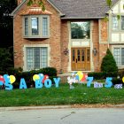 It's a boy stork birth announcement Yard Cards & Signs Rentals Cincinnati Ohio