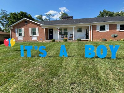 It's a boy stork birth announcement Yard Cards & Signs Rentals Cincinnati Ohio