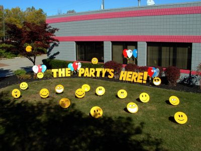 Happy Birthday Yard Card Smiley Faces Sign Rental Cincinnati Ohio