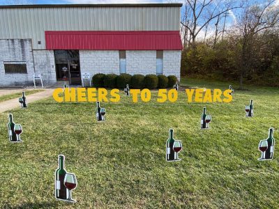21st birthday cheers Wine Glasses & Bottles Yard Cards & Signs Rentals Cincinnati Ohio